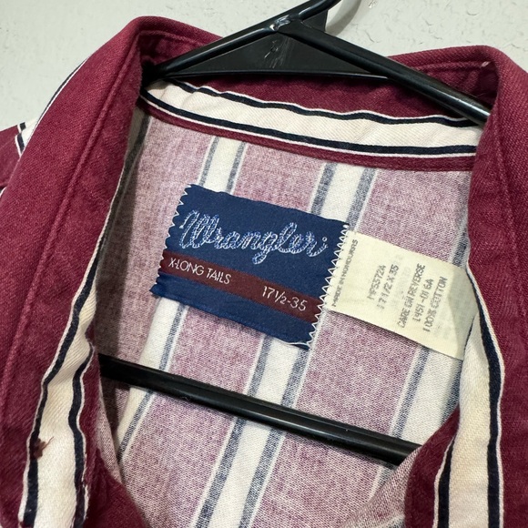 Vintage Wrangler Shirt Men Red Western
Striped Rodeo Cowboy 17.5 X 35 - Picture 2 of 11